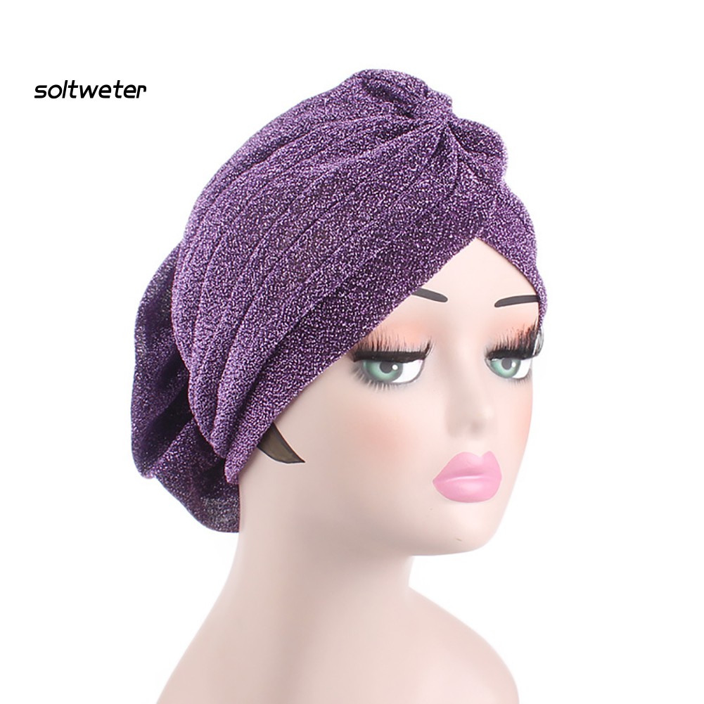 Mũ trùm đầu nữ phong cách Hồi giáo trang trí hoa lấp lánh nhiều màu sắc