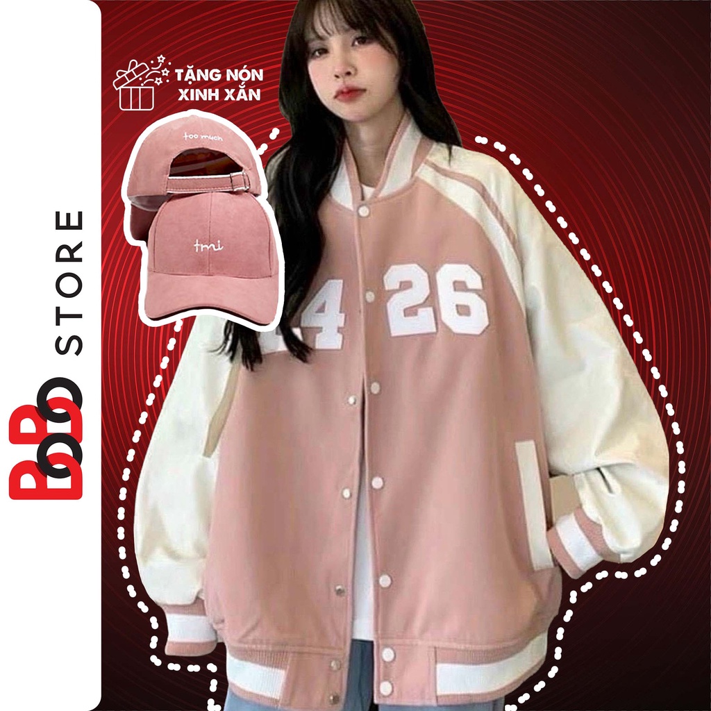 Áo khoác Bomber F426 chất da pha, da lộn 2 lớp, có lớp dù unisex danh cho nam nữ - BoBo Store