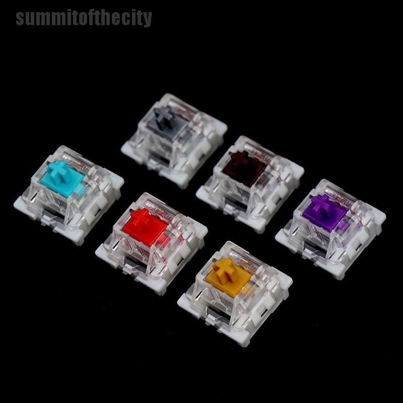 Set 10 Công Tắc Bàn Phím Cơ 3 Chấu Màu Đen / Xanh / Nâu