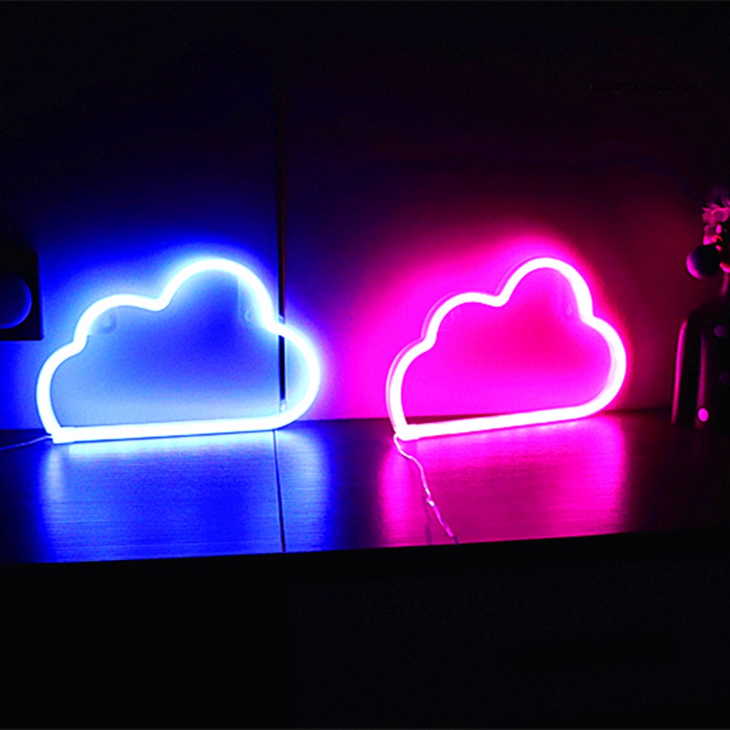 Đèn led neon hình đám mây màu cầu vồng trang trí căn phòng