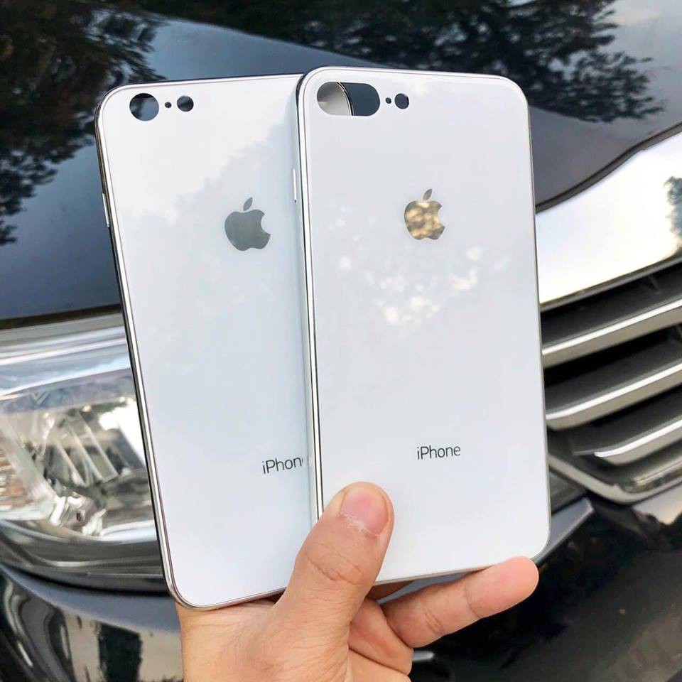 Ốp Lưng Iphone 7plus, 8plus, 6splus, 6plus, X, Xs Lưng Kính Crom Cao Cấp