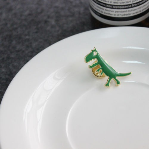 Pin cài áo hình khủng long xanh thời trang dành cho nữ