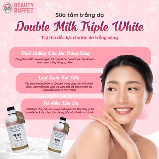 Kem Tắm Trắng Da Scentio Double Milk Triple White 350ml