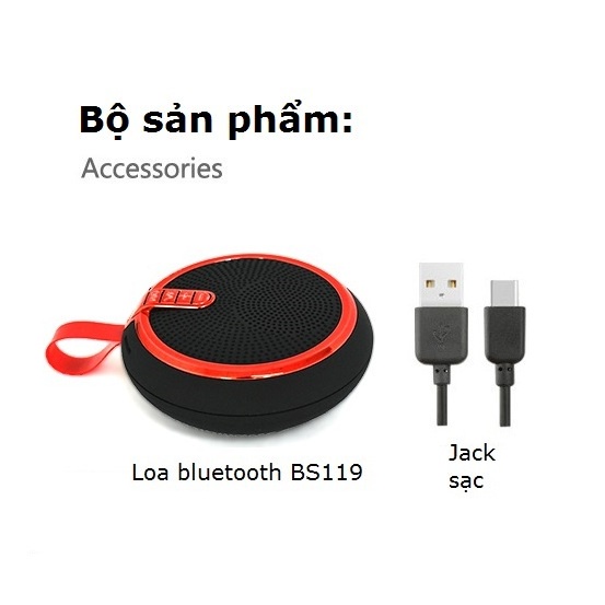 Loa Bluetooth Mini Nghe Nhạc Hay Cầm Tay Nhỏ Gọn Có Móc Treo Giá Rẻ Hỗ Trợ Thẻ Nhớ Cổng 3.5mm - Gutek BS119