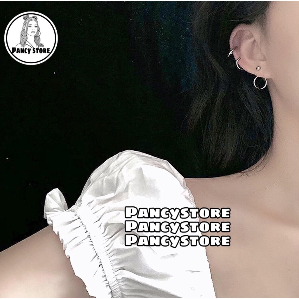 bông tai khuyên tai nam nữ bi tròn xỏ vòng Unisex