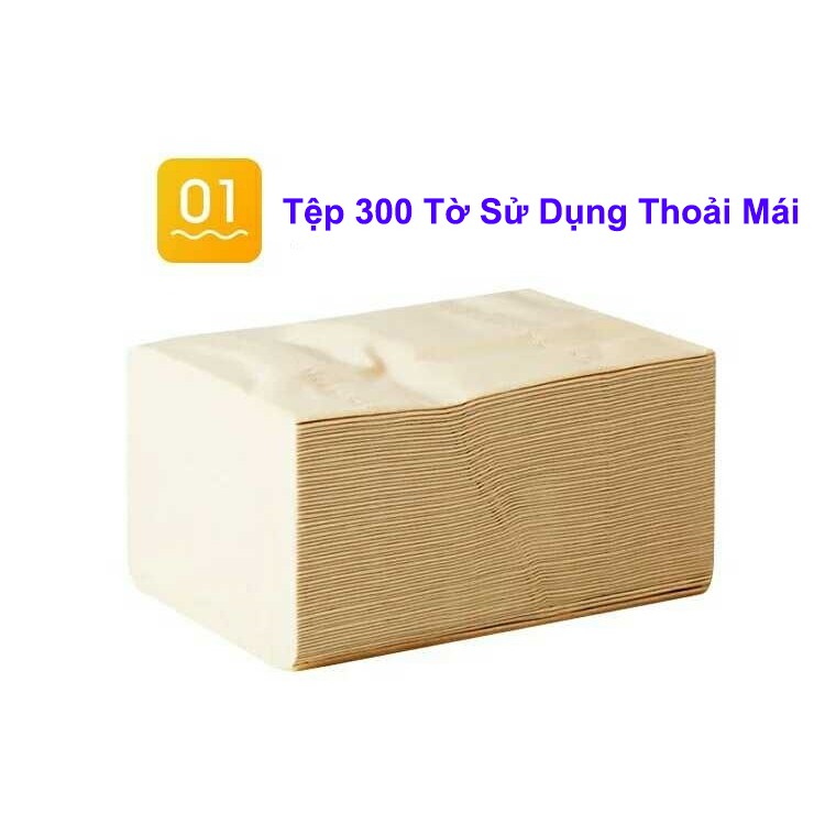 Gói 300 tờ giấy ăn gấu trúc sipiao loại 1, siêu dai, không chất tẩy trắng, an toàn khi sử dụng, khăn giấy 3 lớp