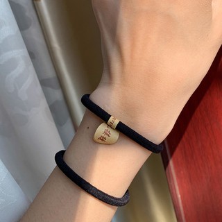Dây thun buộc cài tóc nữ trơn đen 1k -thegioiphukien