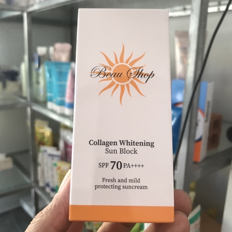 Kem Chống Nắng COLLAGEN-BEAU SHOP Whitening-Sun BLOCK/SPF-70 PA++++ 80g