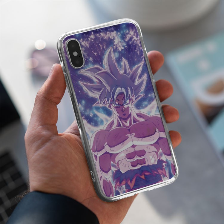 Ốp Lưng Songoku ultra instinct  tóc bạch kim cho Iphone 5 6 7 8 Plus 11 12 Pro Max X Xr GOKPOD00042