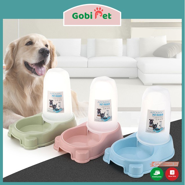 Khay đựng thức ăn có ống dự trữ cho chó mèo thú cưng (Giao màu ngẫu nhiên) - Gobi Pet