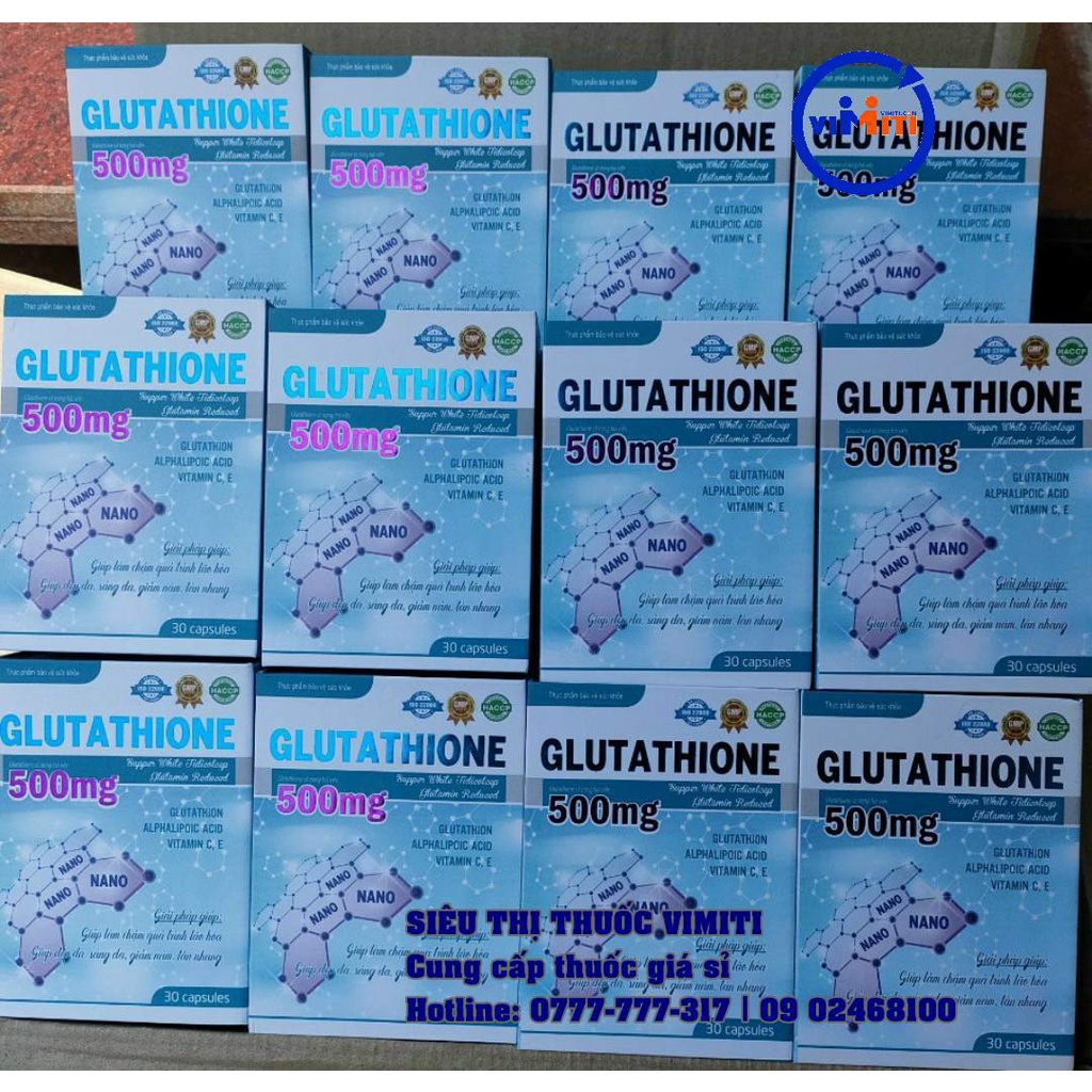 Viên uống trăng da Glutathione 520mg, giúp làm chậm qui trình lão hóa da