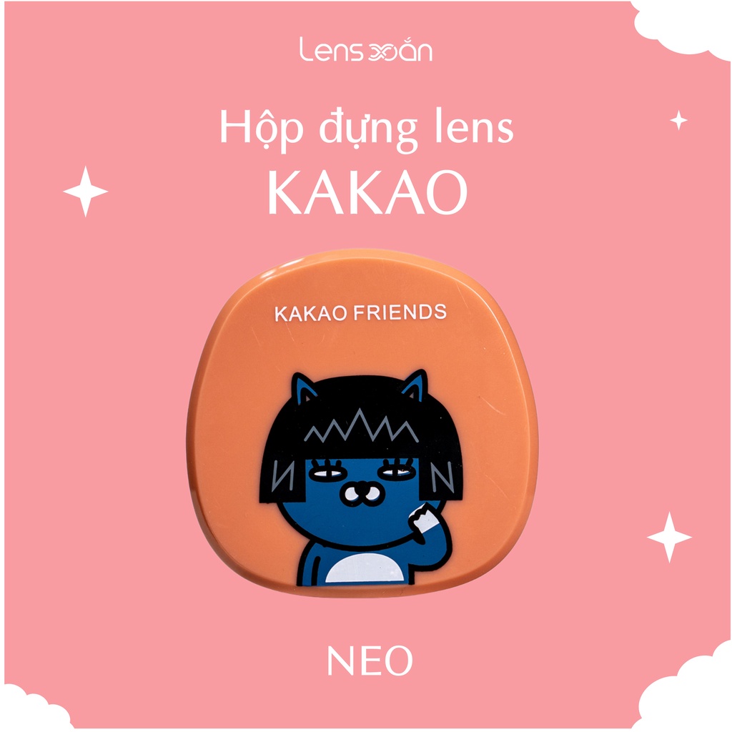 HỘP ĐỰNG KÍNH ÁP TRÒNG KAKAO FRIEND ĐỦ DỤNG CỤ ĐEO THÁO LENS VÀ LỌ CHIẾT NGÂM | Lens Xoắn