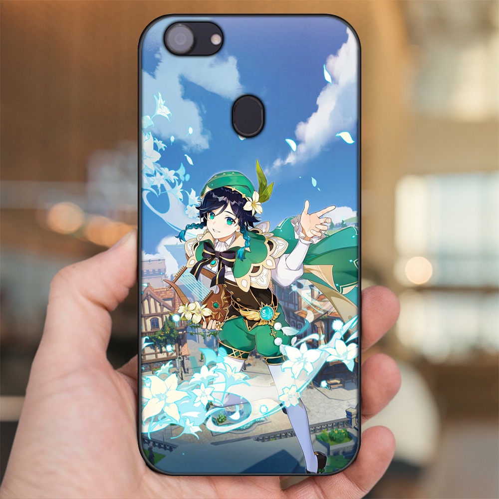 Ốp lưng Oppo F5, F5 Youth, F7 viền đen in hình Venti Genshin Impact