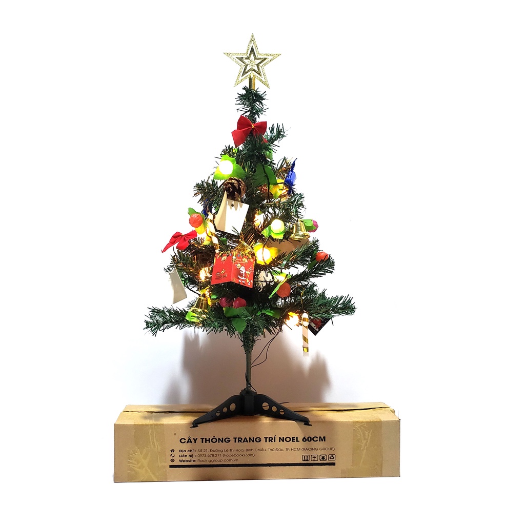 Cây Thông Noel 60CM Đầy Đủ Phụ Kiện Trang Trí Cực Đẹp