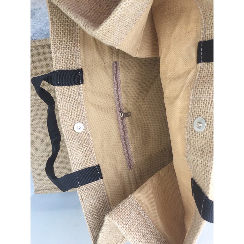 Túi vải day in chữ say no to plastic