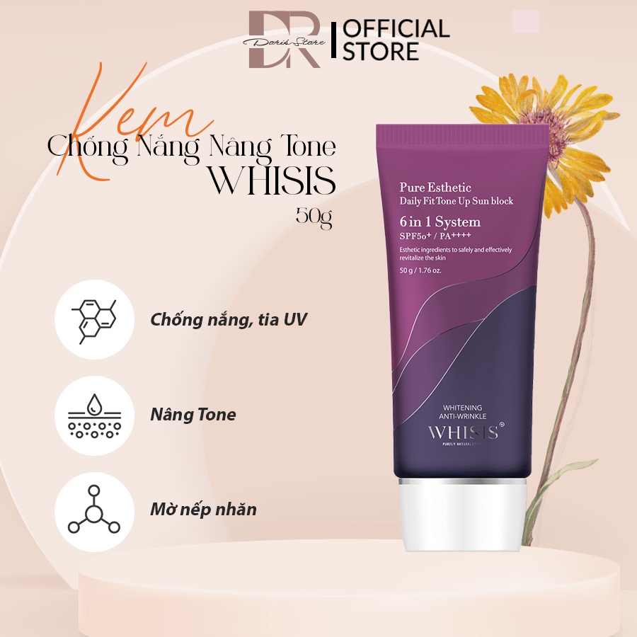 Kem Chống Nắng Nâng Tone WHISIS Pure Esthetic Daily Fit Tone Up Sun Block SPF50/PA 50g 3W062