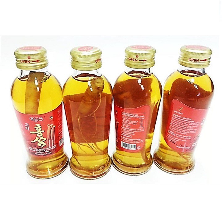 Nước hồng sâm KGS có củ sâm Hàn Quốc hộp 10 chai (120ml)