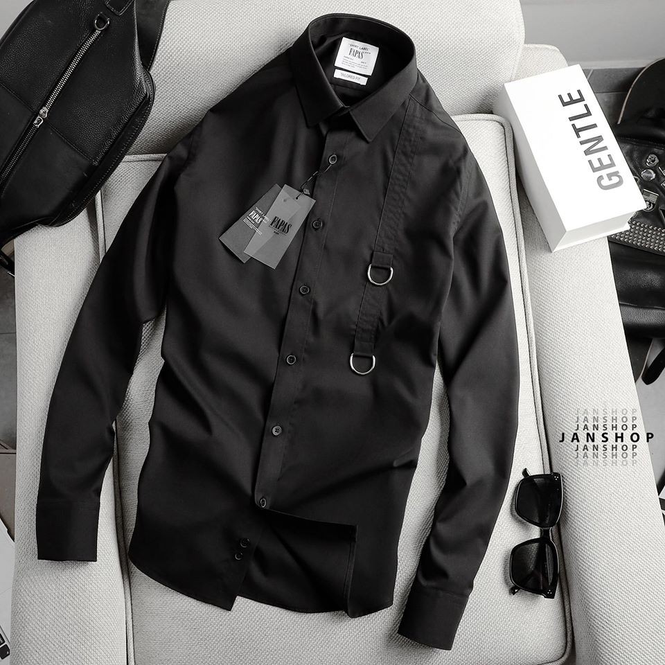 Áo sơ mi dài tay FAPAS có dây JANSHOP
