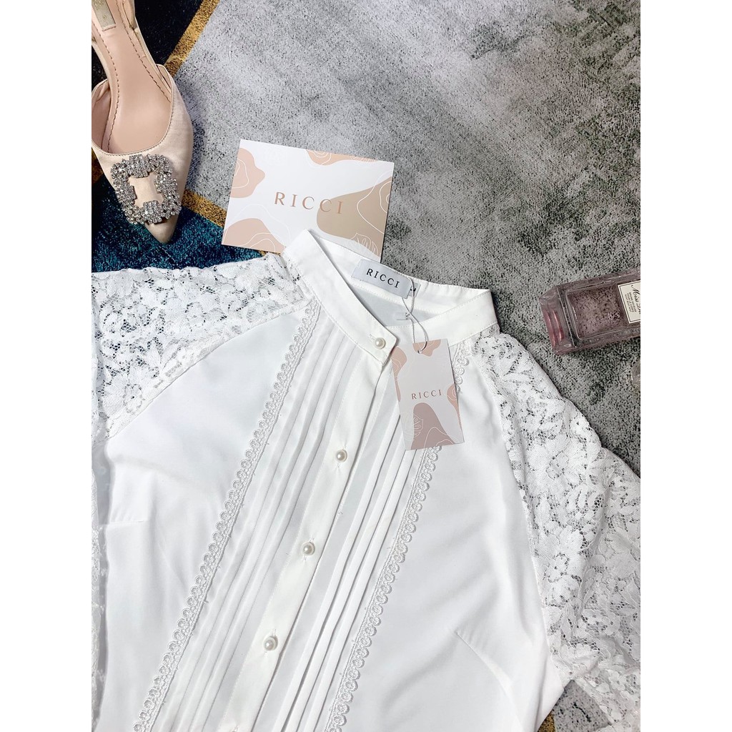 Sơ Mi Phối Tay Ren Ricci thiết kế chất liệu lụa cao cấp mềm mát màu hè |  RICCI OFFICIAL | BigBuy360 - bigbuy360.vn