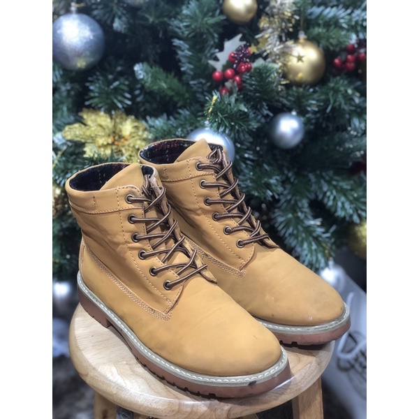 [Giày 2hand] [Size 42] [TonaShoe] Boots Mùa Đông Màu Vàng Bò Vintage