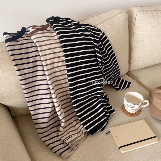 Áo pull kẻ phối cổ - chất nỉ đẹp - hàng QC | BigBuy360 - bigbuy360.vn