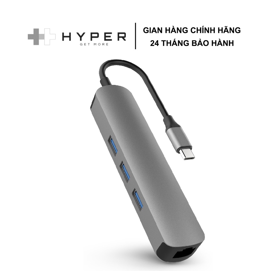 CỔNG CHUYỂN HYPERDRIVE 4K HDMI 6-IN-1 USB-C HUB FOR MACBOOK, SURFACE, ULTRABOOK, CHROMEBOOK, PC & USB-C DEVICES - HD233B