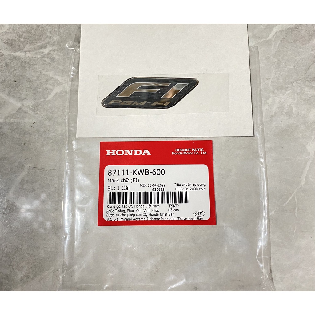Mark chữ (FI), hàng Honda chính hãng 100%. 87111KWB600