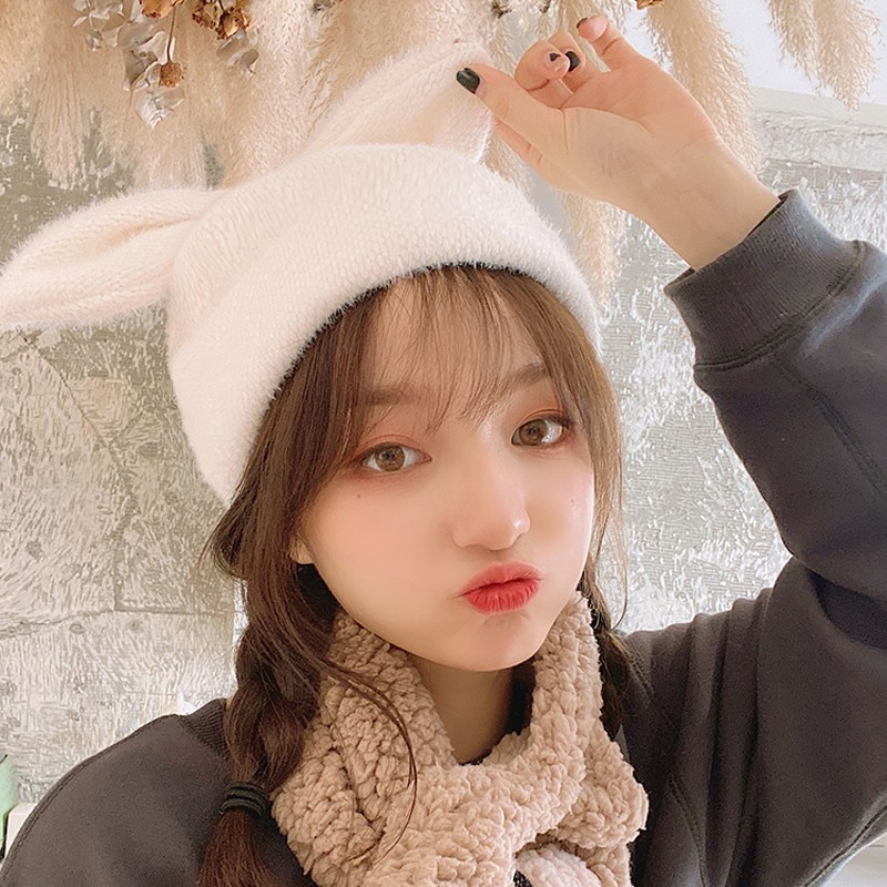 Nón đội có tai thỏ đáng yêu ấm áp