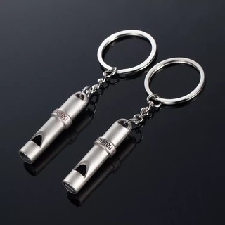 Móc Khóa đôi Còi thổi kèn inox