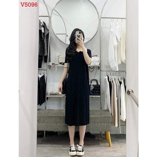🌷 váy đầm suông polo phối cổ be tay ngắn dáng dài đơn giản sang chảnh công sở