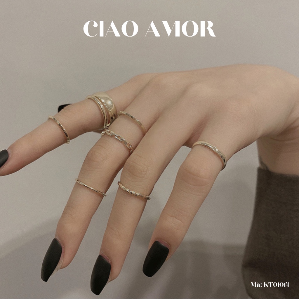 Set nhẫn nữ, Nhẫn nữ 7 chiếc trang sức Ciao Amor - N0114