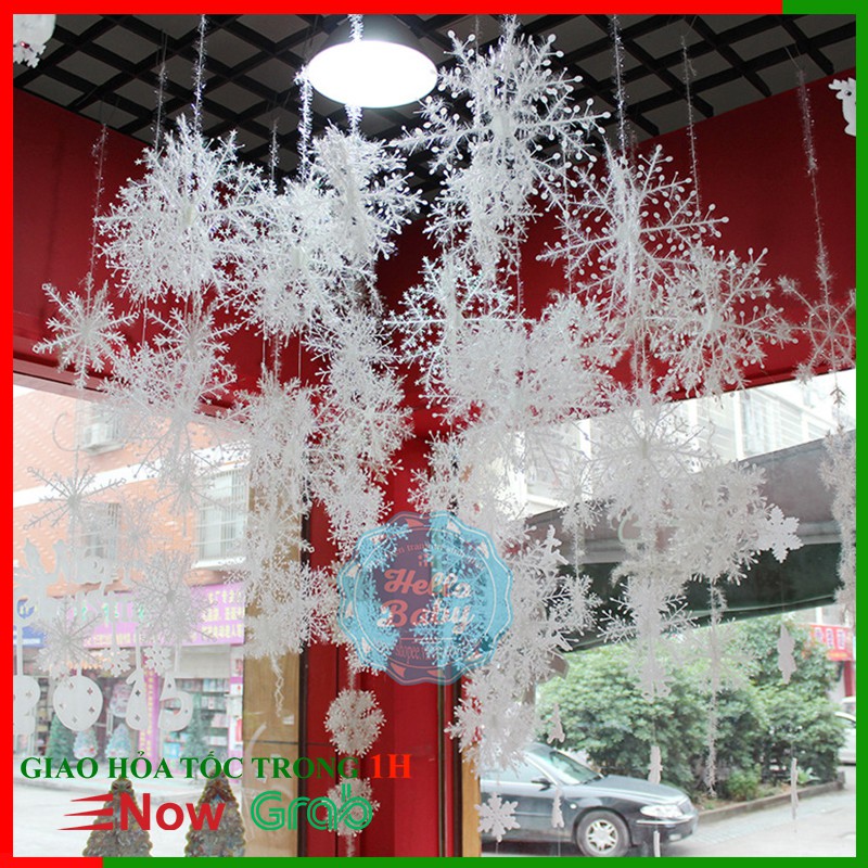 Set hoa tuyết trang trí Noel, trang trí cây thông, cửa hàng, nơi làm việc