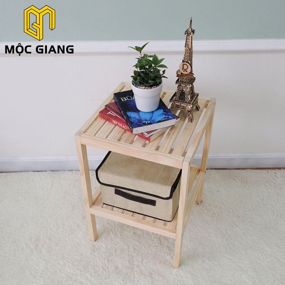Kệ Gỗ Vuông 2 Tầng - Kệ Tủ Đầu Giường Gỗ Thông - Nội Thất Mộc Giang | BigBuy360 - bigbuy360.vn