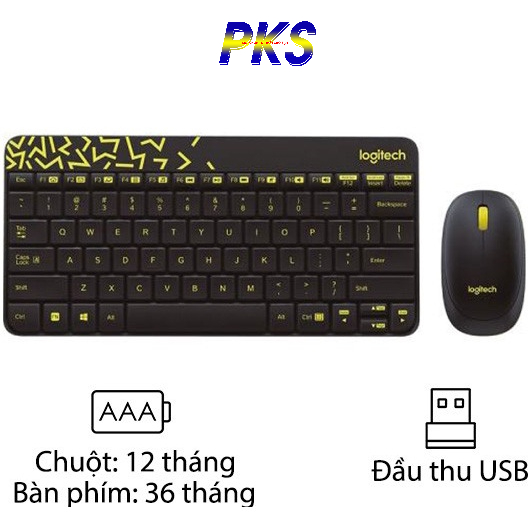 Bộ Bàn Phím Chuột Chơi Game Máy Tính Xách Tay Gamer Không Thấm Nước Logitech MK240 Nano