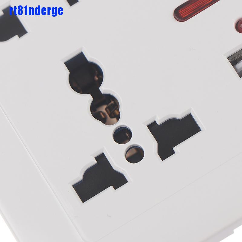 Ổ Cắm Điện Gắn Tường Có Công Tắc Đèn LED 5 Lỗ Cắm USB