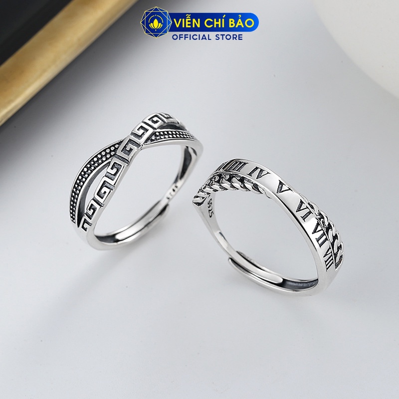 Nhẫn bạc nữ xích chéo họa tiết cổ điển chất liệu bạc Thái 925 thời trang phụ kiện trang sức nữ Viễn Chí Bảo N000732