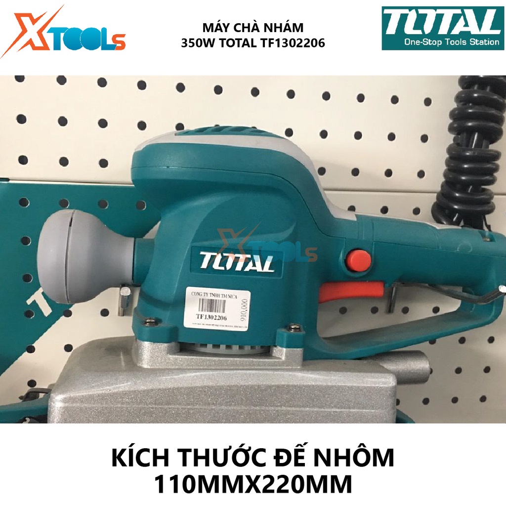 Máy chà nhám chữ nhật TOTAL TF1302206 máy chà nhám có điện thế 220V-240V/50-60Hz, Công suất 350W, 110mmx220mm  [XTOOLs]