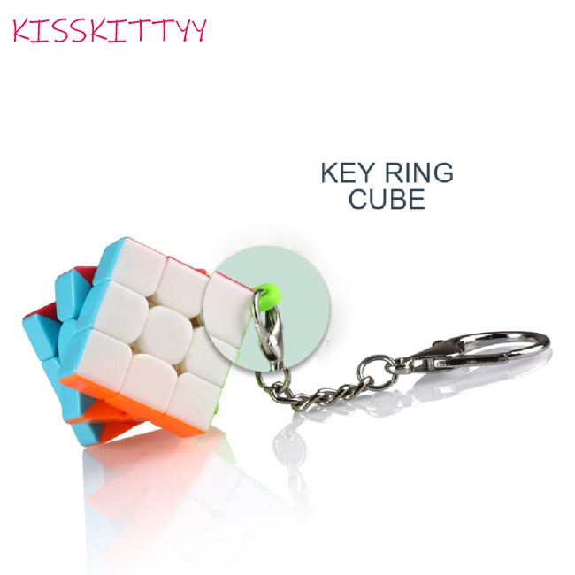 kisskittyy  Magic Cube Keychain 3x3x3 Plastic Cube Pendant Educational Child Gamestwist Puzzle Toys For Children Gift Toys infinity cube magic rubik blocks Good rubik blocks