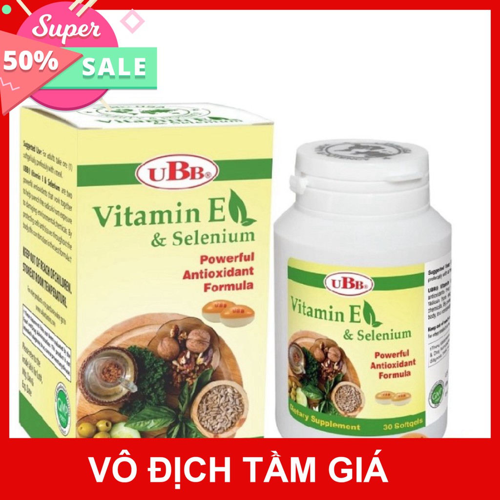 UBB® Vitamin E & Selenium – Hỗ trợ chống oxy hóa (Lọ 30 viên)