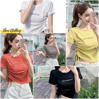 [ Inbox trước để chọn màu] Áo Crop top thun gân , thun trơn xinh xắn Shine Clothing