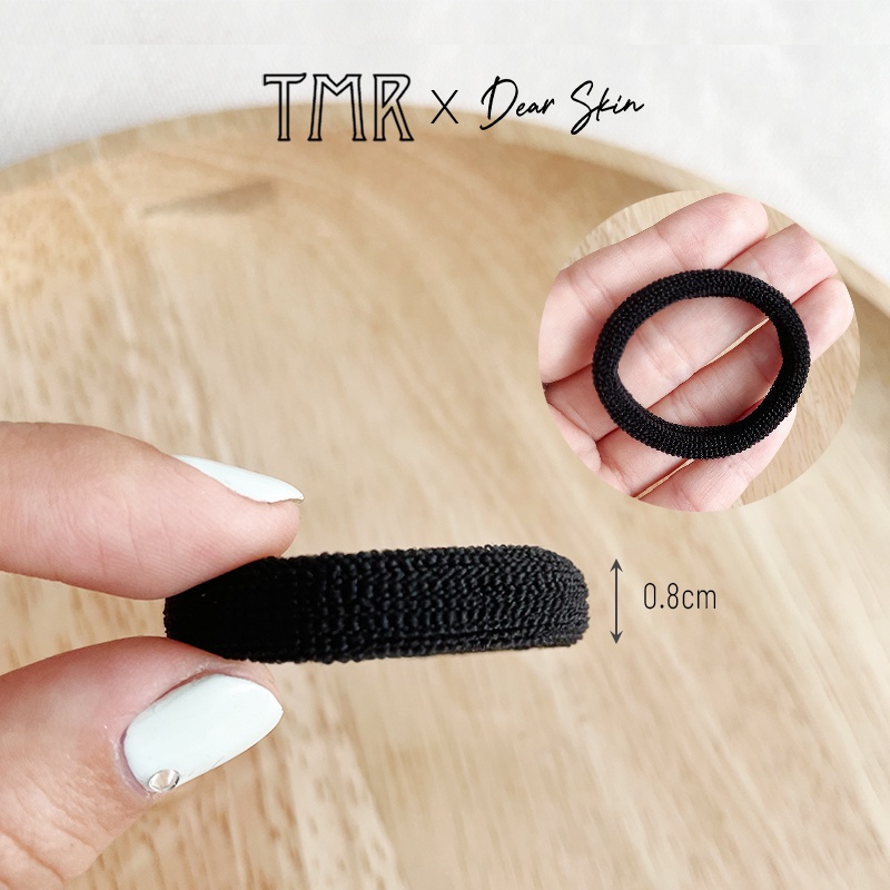 Dây cột tóc TMR chính hãng thun co dãn cực tốt  dày dặn màu đen tiện dụng