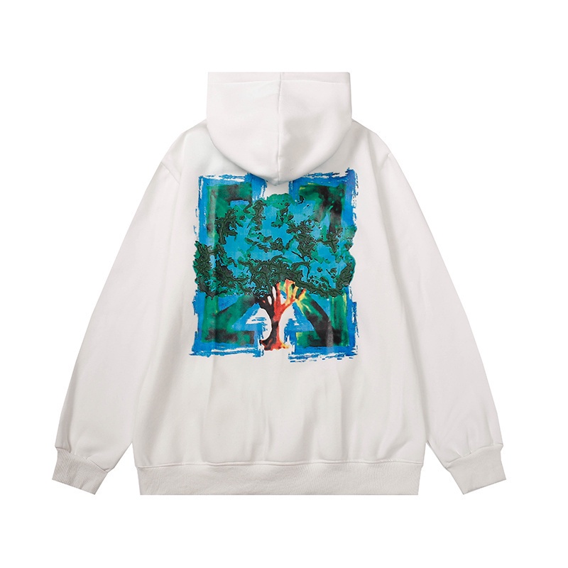 Hàng Có Sẵn Áo Hoodie Sweatshirt Chui Đầu Tay Dài In Hình Cây Graffiti Unisex