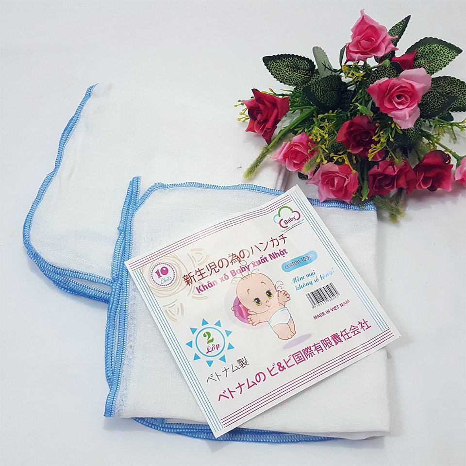 Khăn sữa hàng 2 lớp xuất Nhật siêu mềm , khăn xô sữa cho bé thấm nhanh