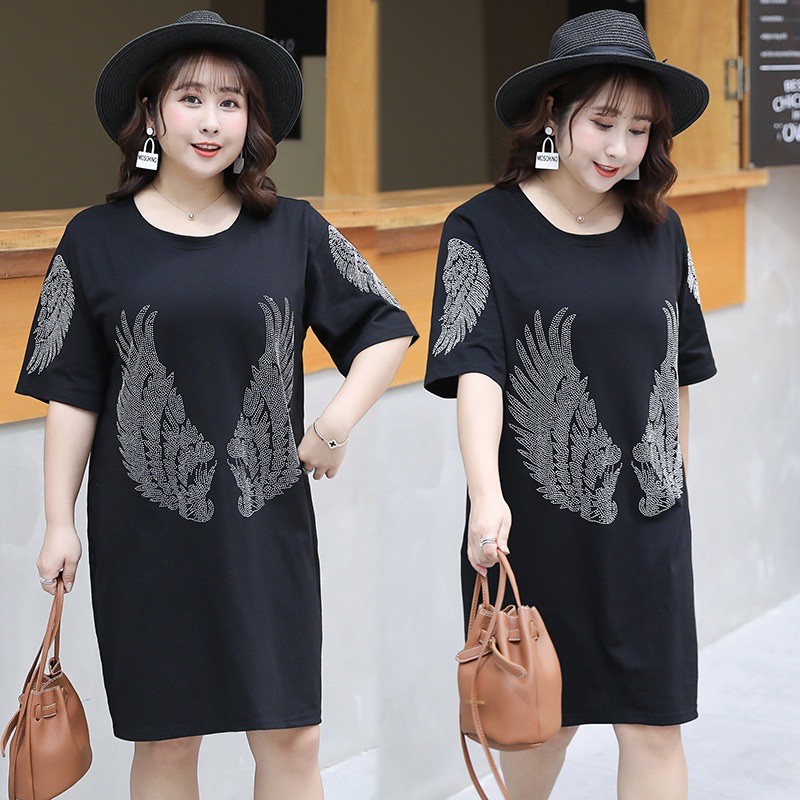 đầm suông big size màu đen kim sa size đại 75-105kg