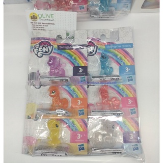 Combo 6 ♥️ Bộ 6 mô hình Ngựa Pony cao 4cm màu sắc trong suốt khác nhau - MY LITTLE PONY MINI FIGURES