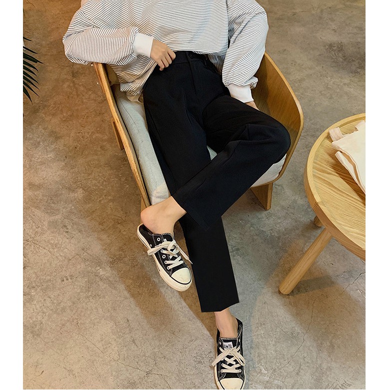 Quần ống rộng cạp cao 🦋FREESHIP🦋 khoá trước 1 khuy Chất đẹp - Thời trang Amys | BigBuy360 - bigbuy360.vn