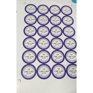 combo 200 tem decal  giấy 8 cm