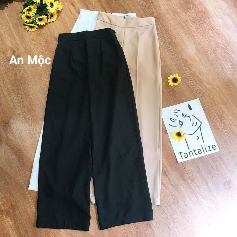 [AN MỘC] Quần suông ống rộng lưng cao tôn dáng phong cách thanh lich cho nữ