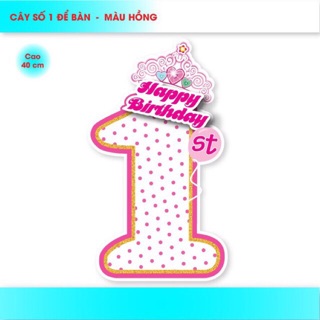 Số 1 Hồng Xanh Để Bàn Cao 40cm