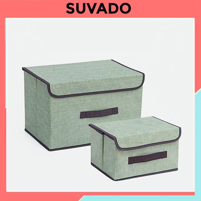 Hộp vải đựng đồ gấp gọn thùng đựng quần áo đồ lót đồ chơi đa năng bằng vải cứng, có nắp đậy HV01 SUVADO